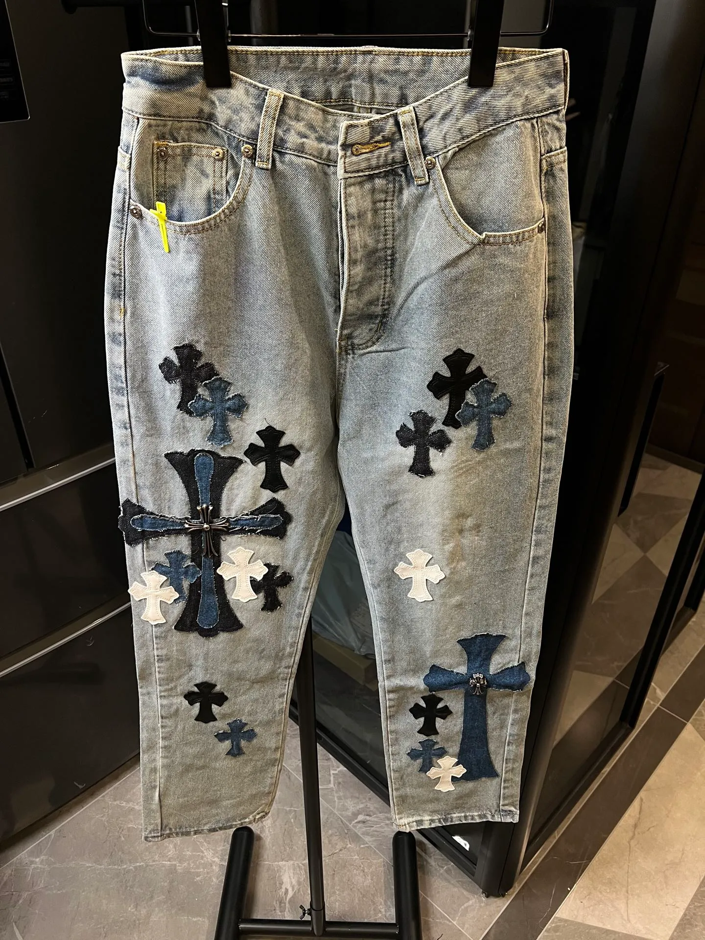 P270 [Special Version] Chrome Hearts/Chrome Heart 25Ss CH Large Cross Limited Blue Ox King Jeans (Blue) Size: 28 30 32 34 36 (corresponding to s-xxl) Detailed sizes can be found in Figure 9